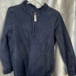 Burt's Bees, 1/4 zip, 4T, distressed cotton sweatshirt